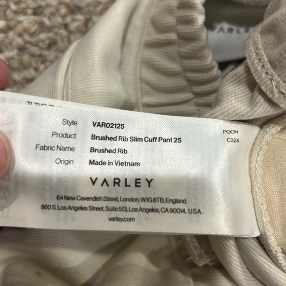 Varley Brushed Rib Slim Cuff Pant - Picture 4 of 5